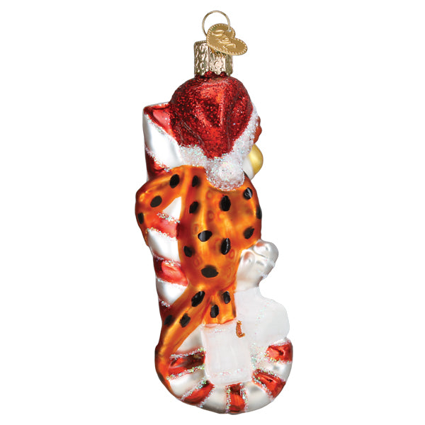 Chester Cheetah On Candy Cane Ornament