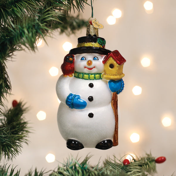 Snowman With Cardinal Ornament – Old World Christmas