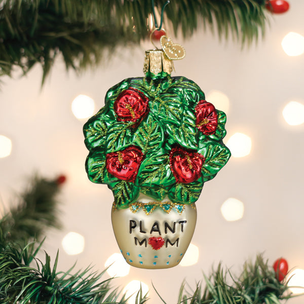 plant pot ornaments Plant Mom Ornament