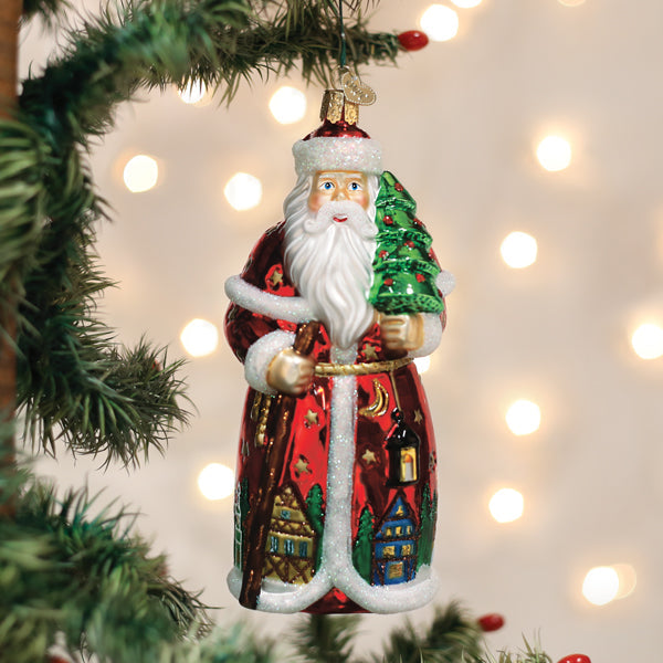 Old World outlets Blown Glass Santa Claus