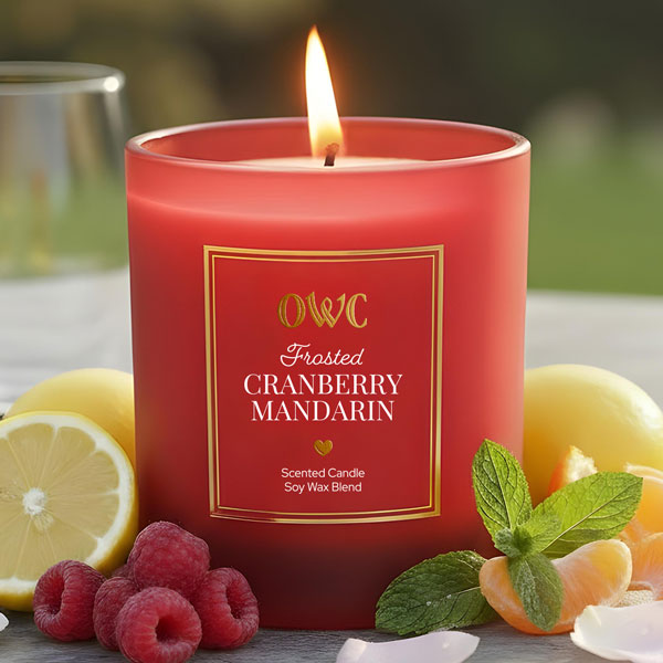Frosted Cranberry Mandarin Candle – Old World Christmas