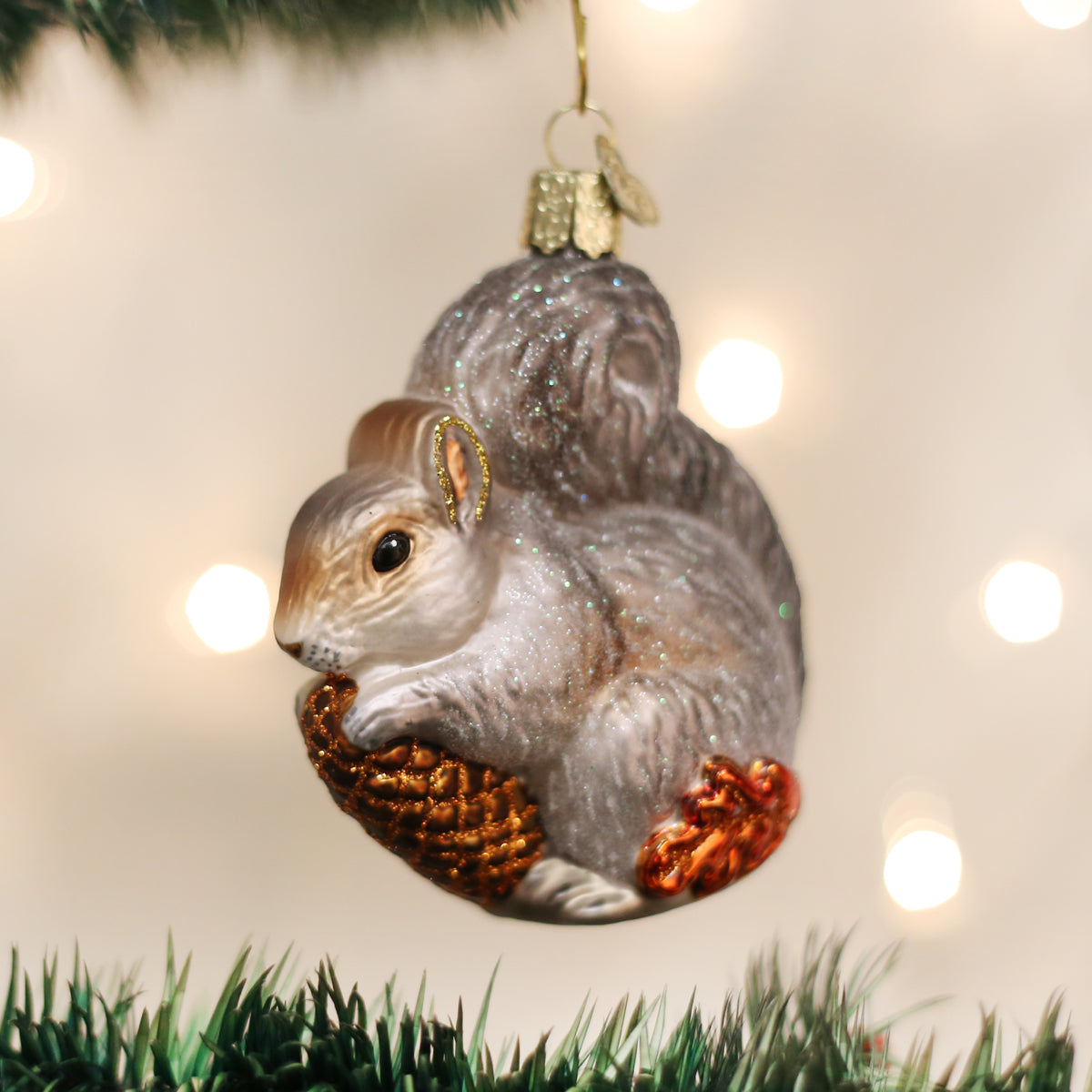 Squirrel Christmas Ornament, Handmade Felt Christmas Ornament
