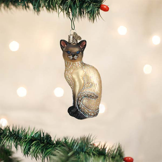 Tan Siamese Cat Ornament