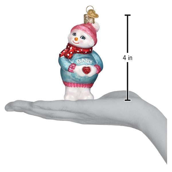 Expectant Snowlady Ornament