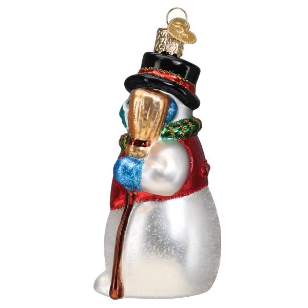 Snowman With Face Mask Ornament