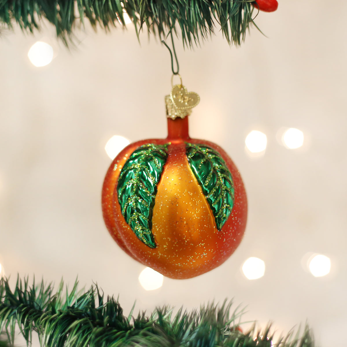 Peach christmas deals ornament