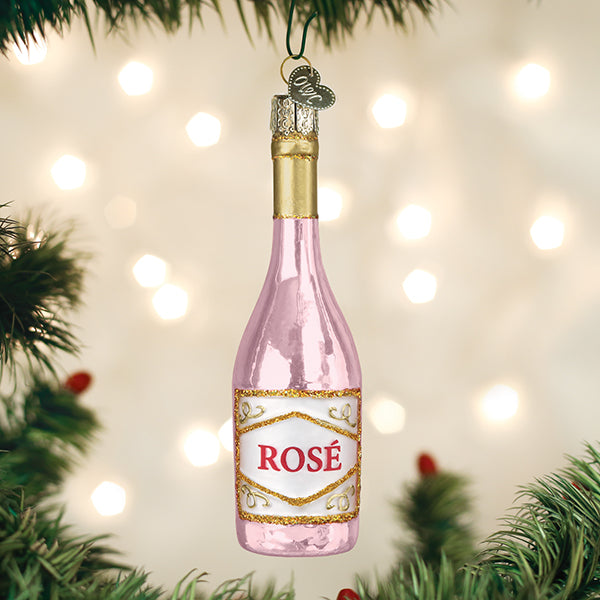 glass wine ornament Rose Wine Ornament