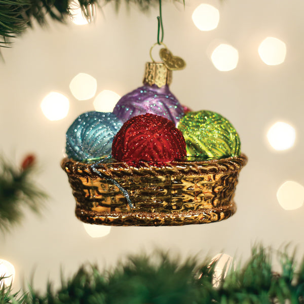Basket Of Yarn Ornament – Old World Christmas