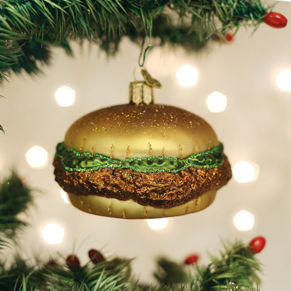 Fast food inspired glittered ornaments. Chicken ornament