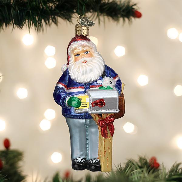 4” Glass Vintage Santa Bearing Gifts Ball Ornament - Decorator's Warehouse