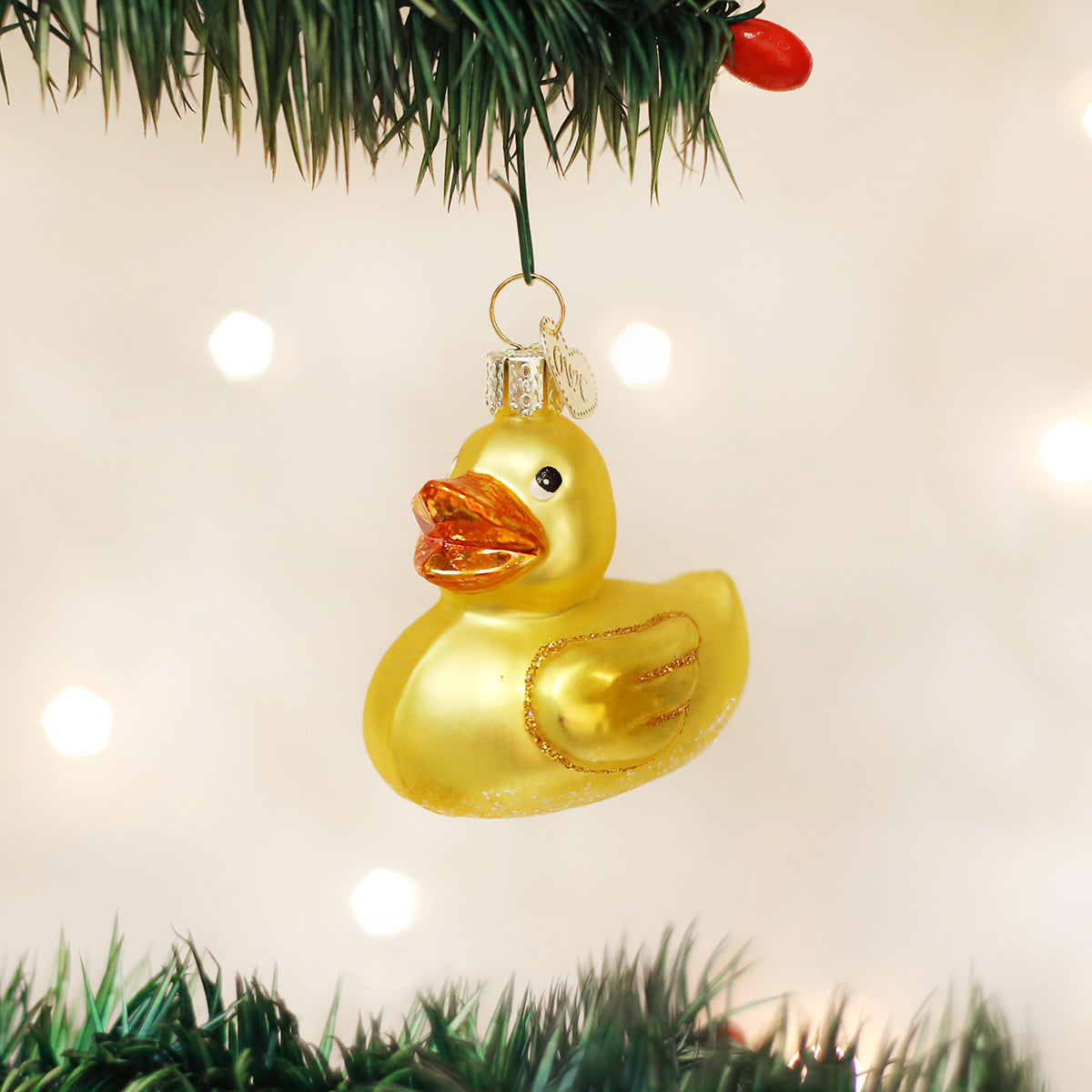 rubber ducky christmas tree Old World Christmas Rubber Ducky Glass Ornament