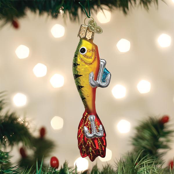 christmas tree decorating with fishing lures Fishing Lure 44147 Old World Christmas Ornament