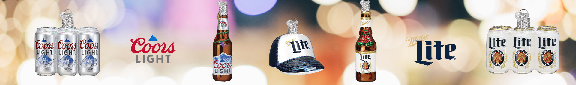 Coors Light and Miller Lite Christmas Ornaments