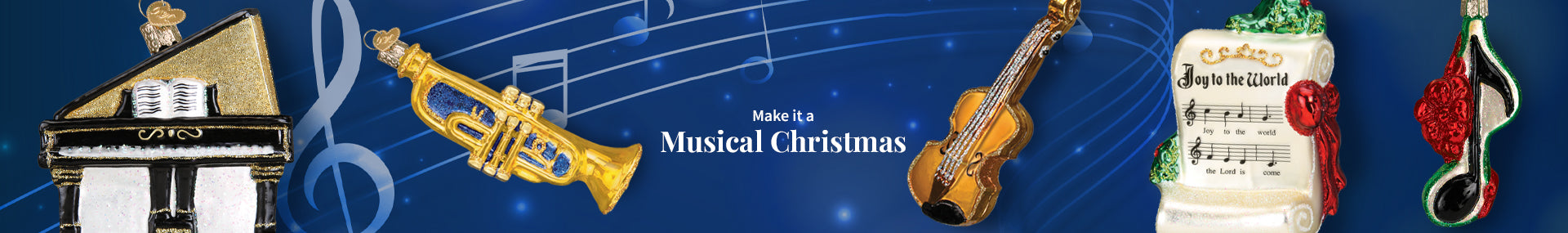 Music Ornaments - Pianos, Drums, Guitars and More!