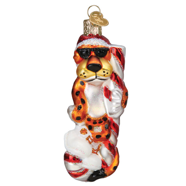 Chester Cheetah On Candy Cane Ornament – Old World Christmas