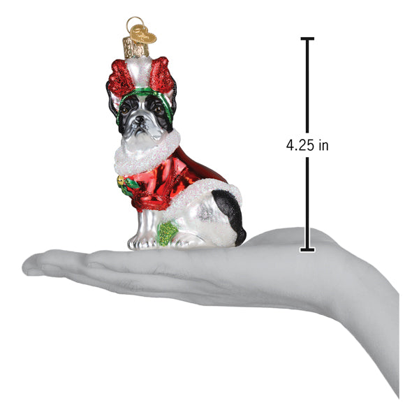 Holiday French Bulldog Ornament