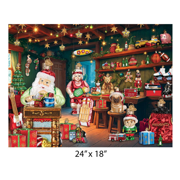 Santa's Workshop Puzzle Ornament