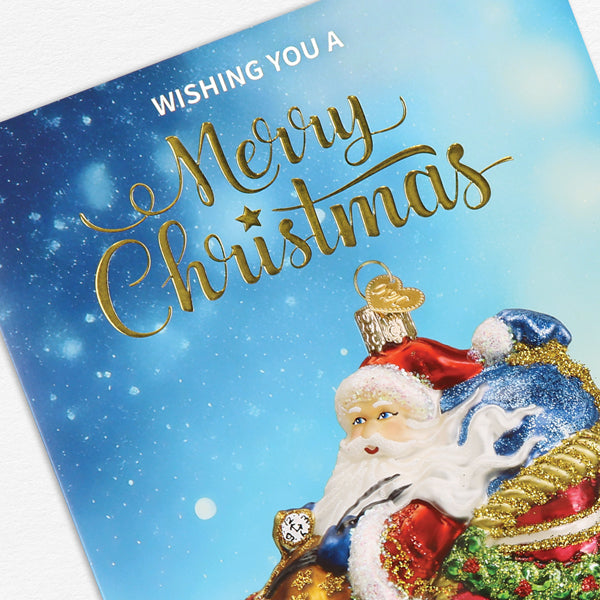 Santa In Sleigh Christmas Card