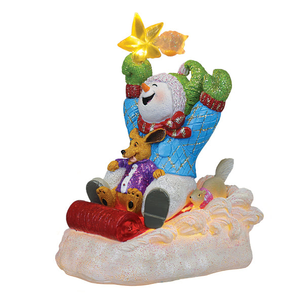 Star Powered Snow Boy Lighted Figurine