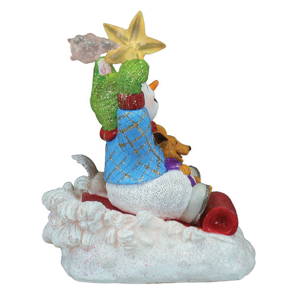 Star Powered Snow Boy Lighted Figurine