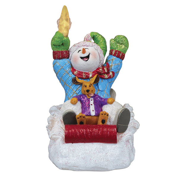 Star Powered Snow Boy Lighted Figurine