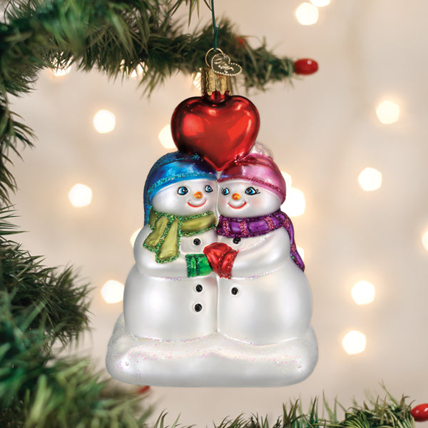 Snow Couple's First Christmas Ornament