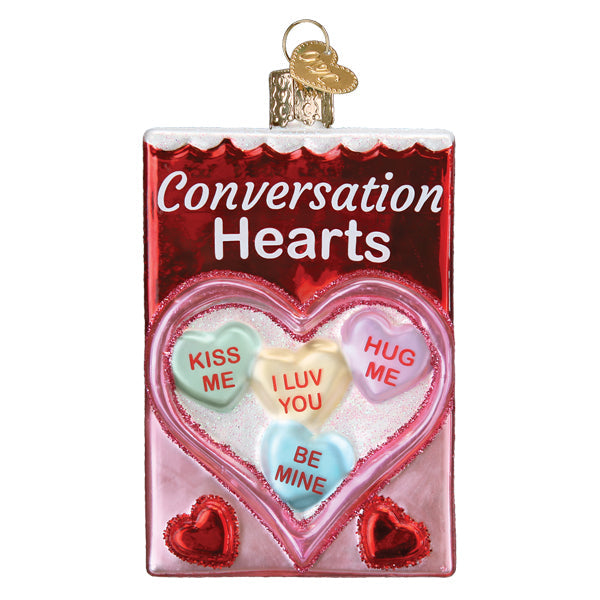 Conversation Hearts Candy Ornament