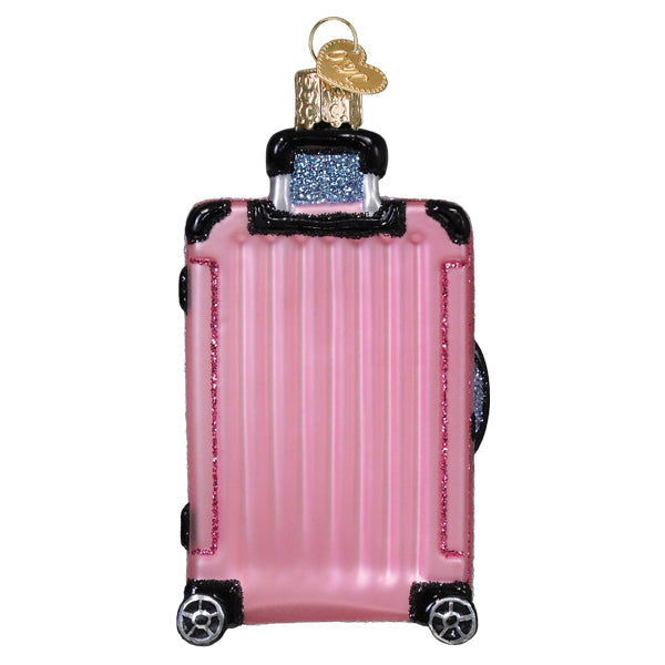 Pink Rolling Suitcase Ornament