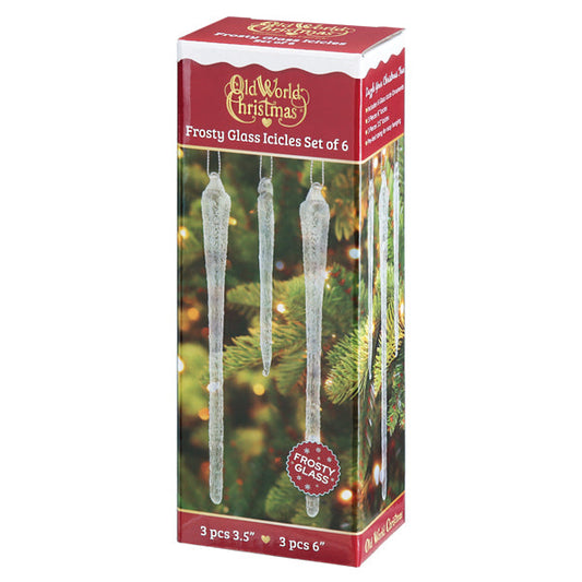 Frosty Glass Icicles - Set Of 6