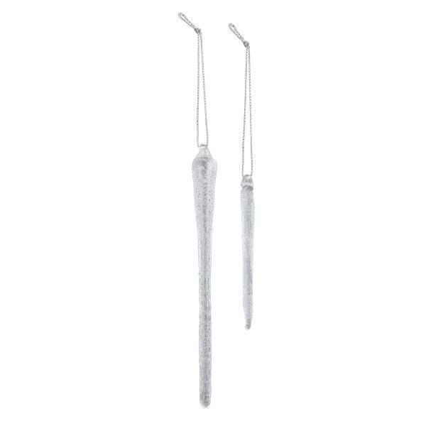 Frosty Glass Icicles - Set Of 24