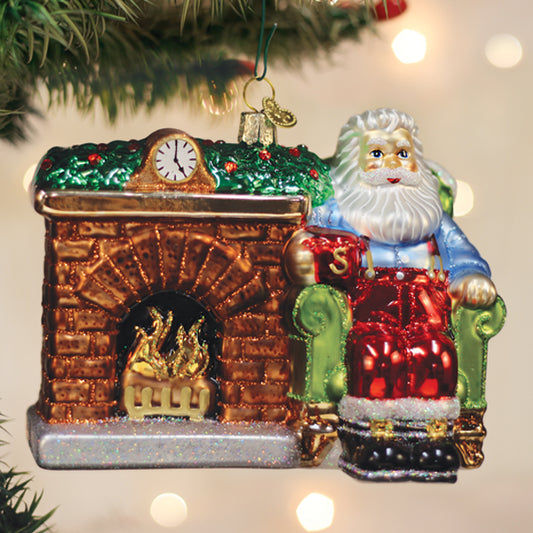 Santa At Hearth Ornament