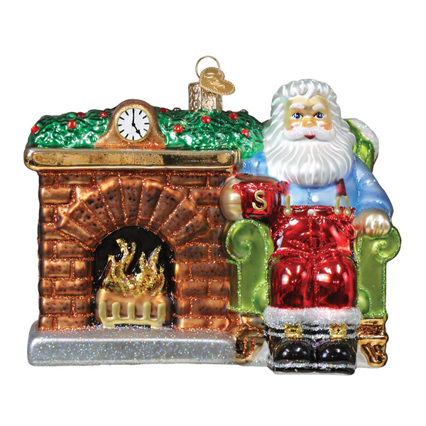 Santa At Hearth Ornament