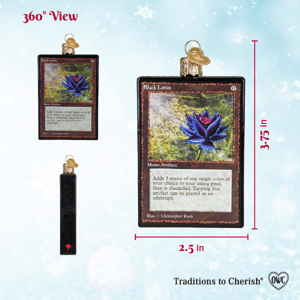 Magic: The Gathering Black Lotus Card Ornament Old World Christmas Magic: The Gathering Black Lotus Card Ornament Old World Christmas