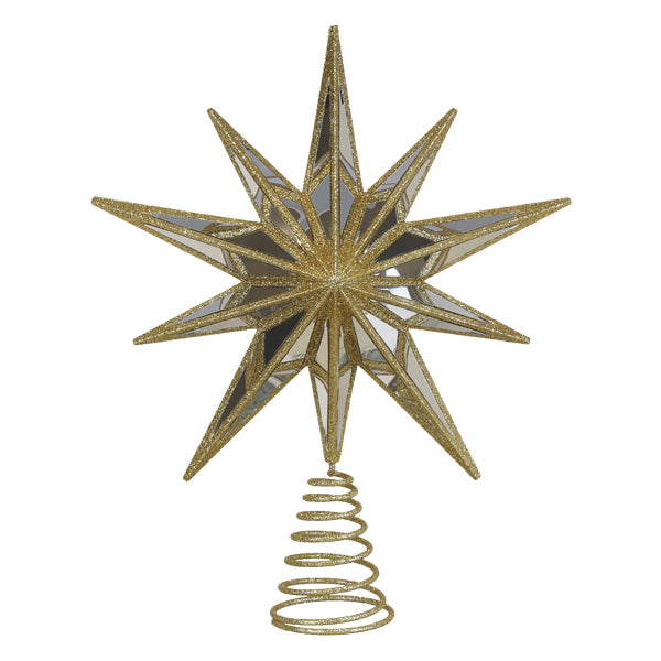 12" Gold Double-Sided Mirrored Star Tree Topper