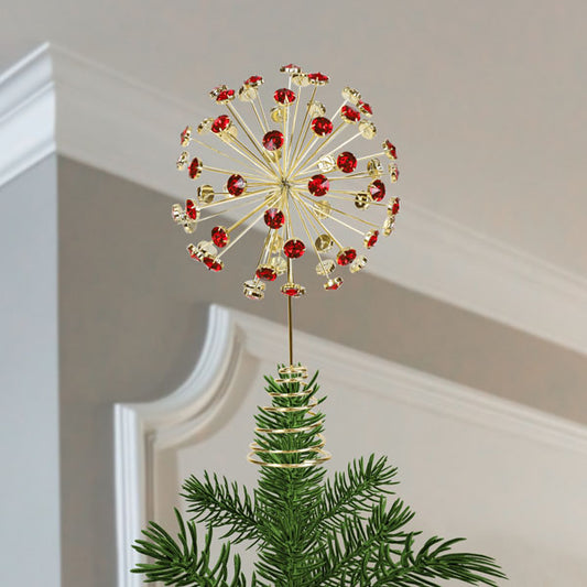 30% off 12" Red Crystal Burst Tree Topper