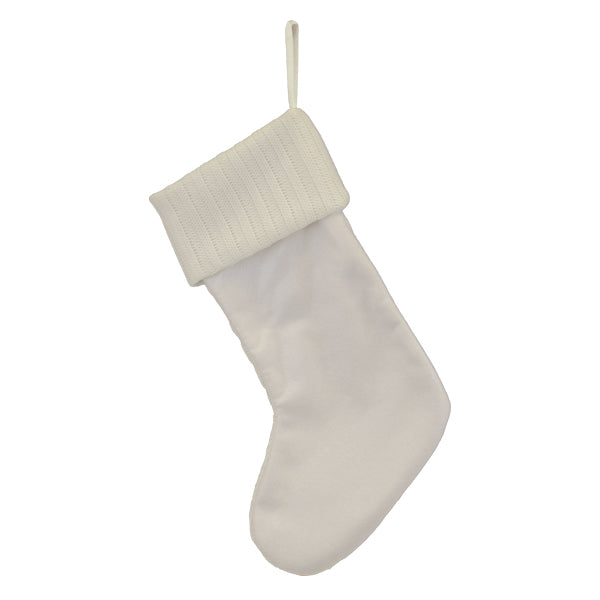 White Plush Cable Knit Stocking