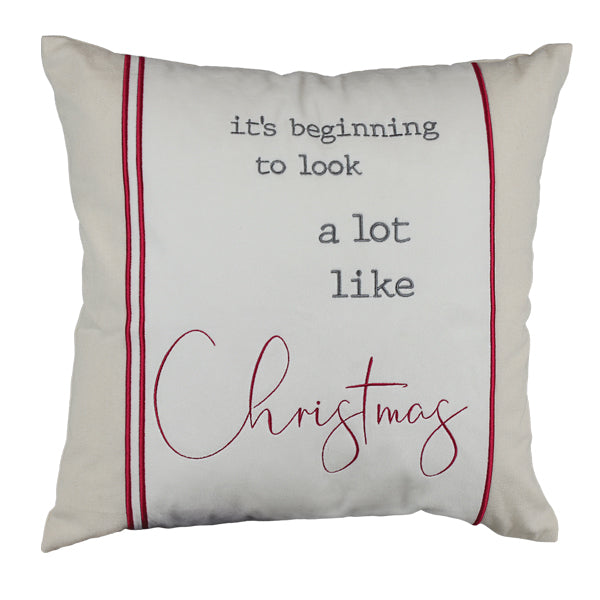 18" It's Begining to Look a Lot Like Christmas Square Pillow