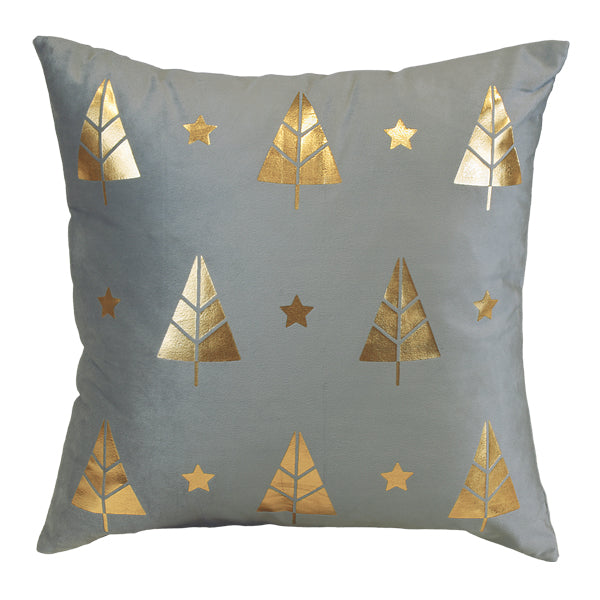 18" Gold Tree Motif Square Pillow