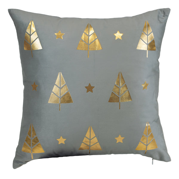 18" Gold Tree Motif Square Pillow