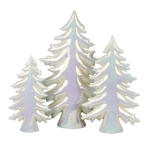 Iridescent Ceramic Trees Set