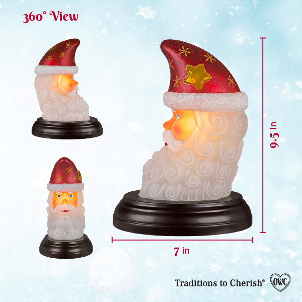 Santa Moon Face Light Ornament