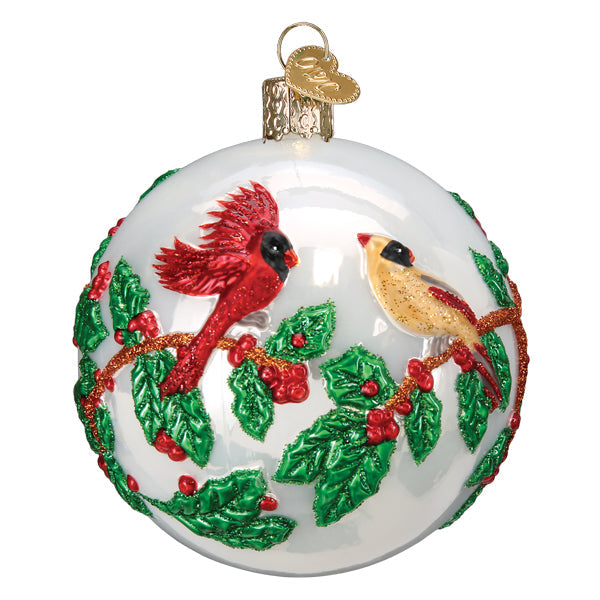 Hollyberry Birds Round Ornament