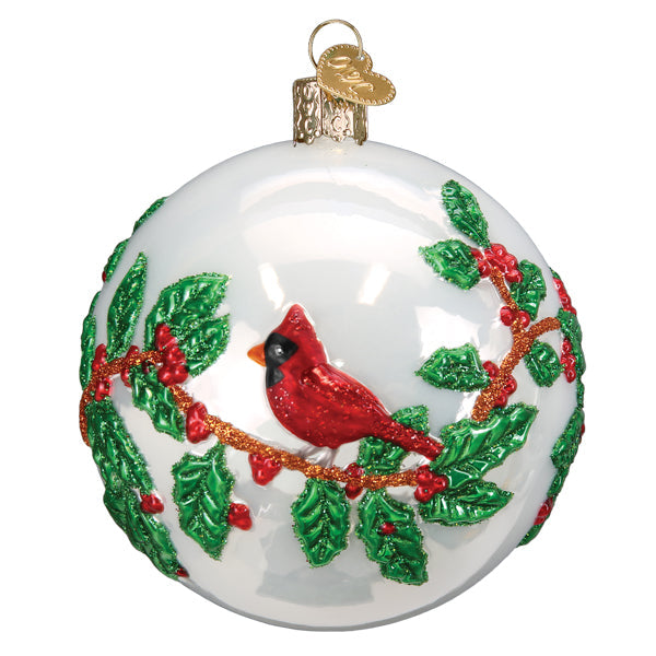 Hollyberry Birds Round Ornament