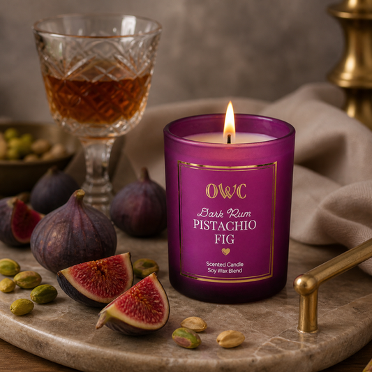 Dark Rum Pistachio Fig Votive Candle