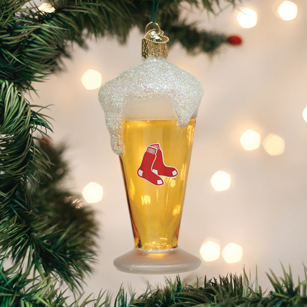 Red Sox Glass Of Beer Ornament