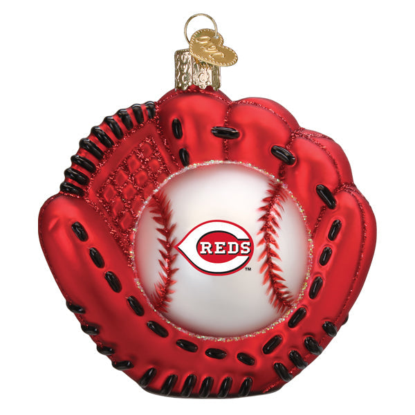 Reds Baseball Mitt Ornament
