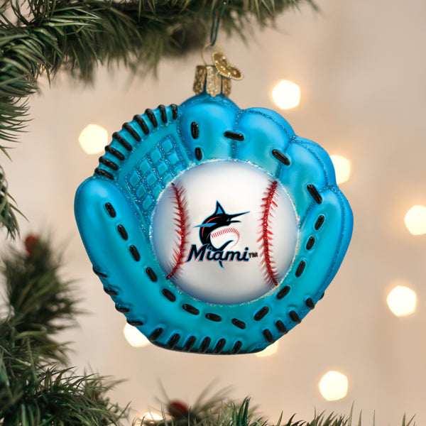 Marlins Baseball Mitt Ornament