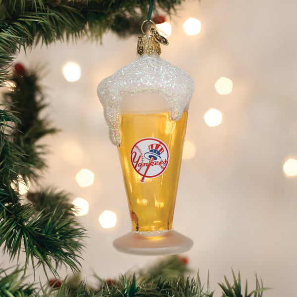 Yankees Glass Of Beer Ornament
