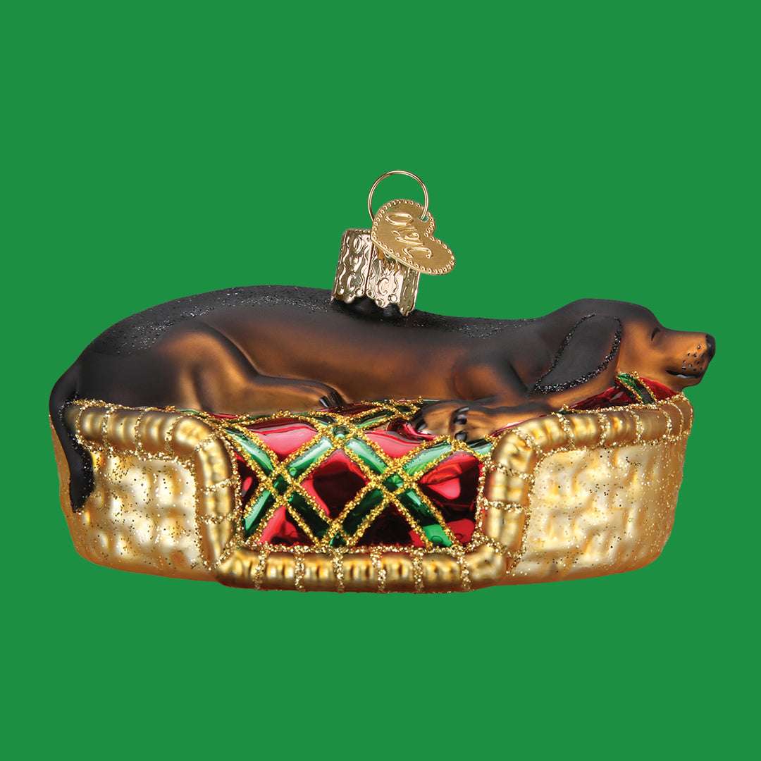 Sleepy Dachshund Ornament