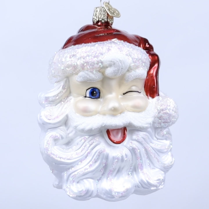 * old santa ornament ❀ かわいい サンタクロースさん Winking Santa Ornament | Old World Christmas™